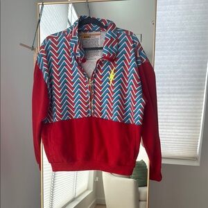 EUC Aviator Nation Geo Zig Bolt Embroidery Half Zip